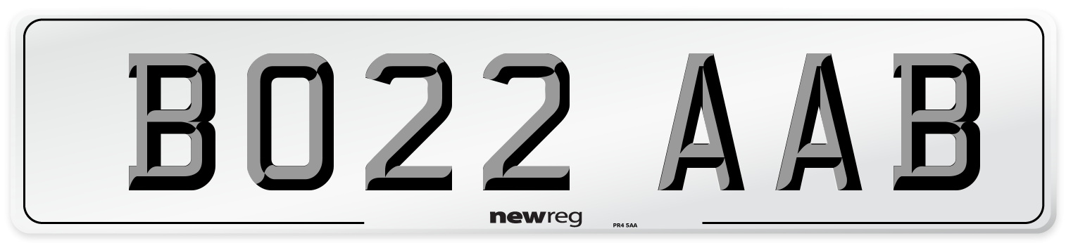 BO22 AAB Number Plate from New Reg